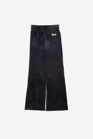 FILA Astrid Velour Pants Black / White,Womens Clothing | CA.USIMOT175